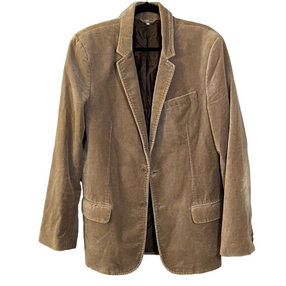 Juicy Couture Velvet Taupe Beige Two Button Blazer Men's Size 42 - Picture 1 of 8
